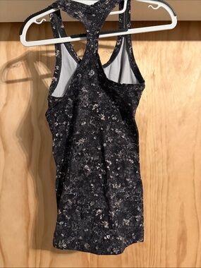 Lululemon Black and Gray floral Racerback Tank